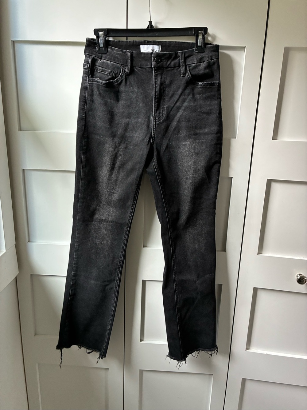 Vervet Black  Stretch Raw-Hem Straight Jeans